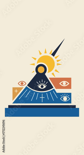 Pyramid Eye Symbolism Illuminati Masonic Geometry Sun.