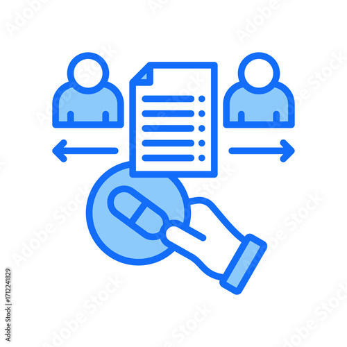 Intervention blue color icon