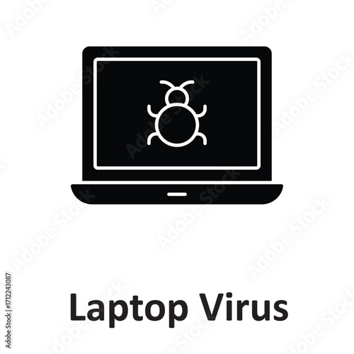  laptop virus Vector Icon which can easily modify or edit