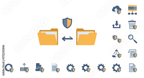 Secure data transfer between folders with shield protection and encryption.