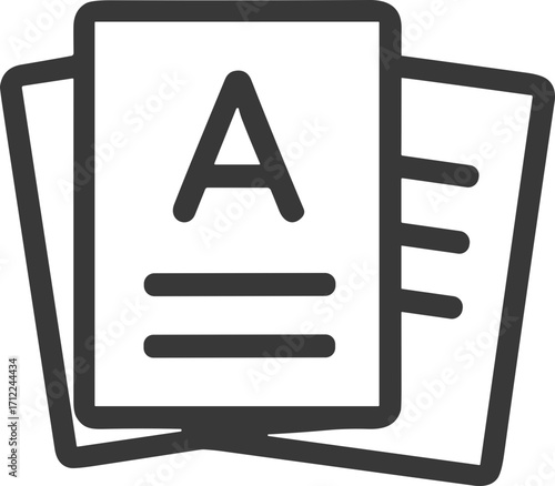 Stack of documents or study materials icon
