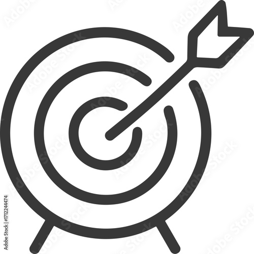 Target with arrow hitting center goal icon
