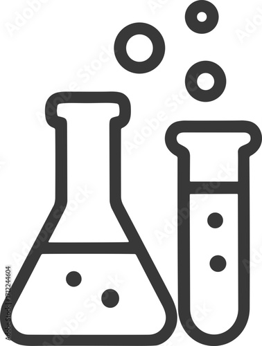 Science experiment icon with beakers