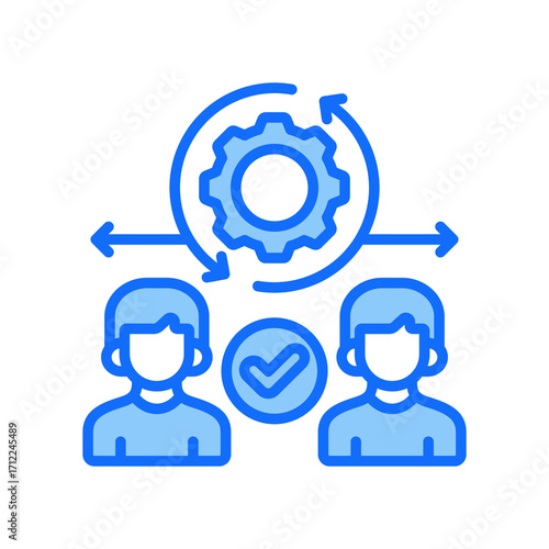 Change Management blue color icon