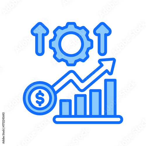 Increase blue color icon