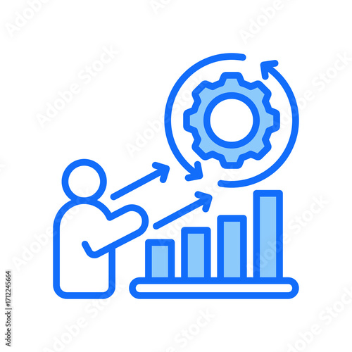 Incremental Progress blue color icon