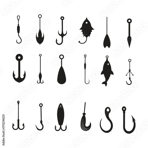 Set of Fishing Metal Hooks for Anglers and Outdoor Enthusiasts