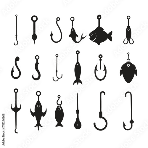 Set of Fishing Metal Hooks for Anglers and Outdoor Enthusiasts