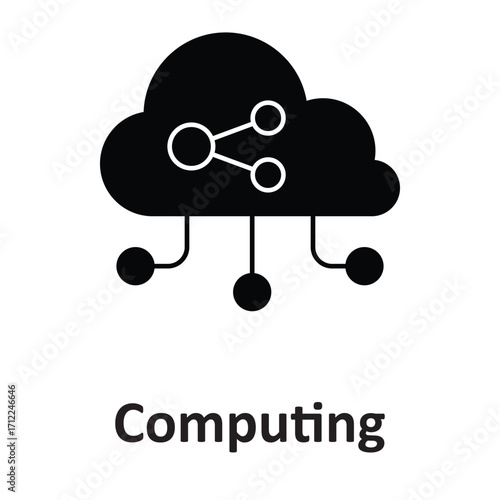 Cloud computing Vector Icon which can easily modify or edit