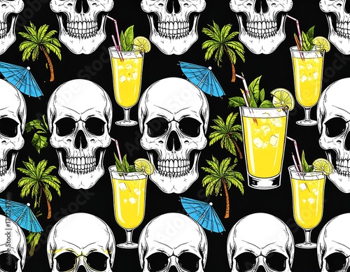 Skull Cocktails Pattern
