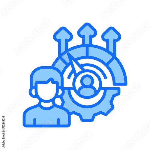 Performance Management blue color icon