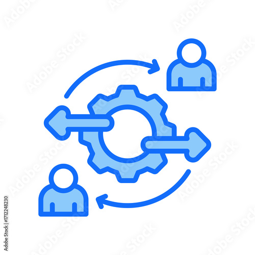Change Management blue color icon