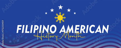 Filipino American History Month Abstract Background. banner poster post design vector illustration.