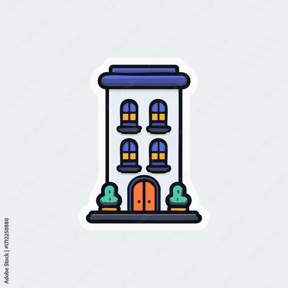 Fototapeta premium Flat Design Apartment Building Vector