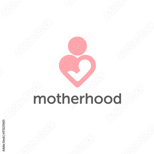 Vector logo design of motherhood and childbearing.	