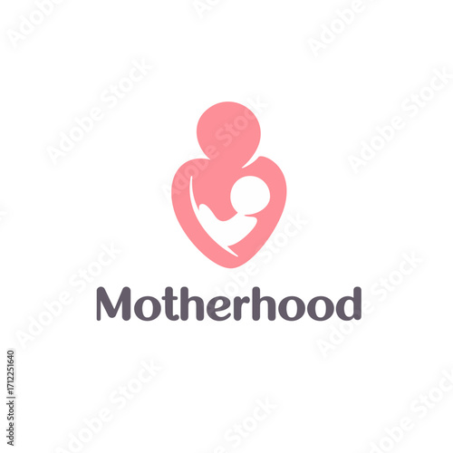 Vector logo design of motherhood and childbearing.	