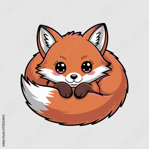Sweet fox with innocent eyes, ideal for childrens books, stationery, and cute animalthemed designs to add a touch of charm.