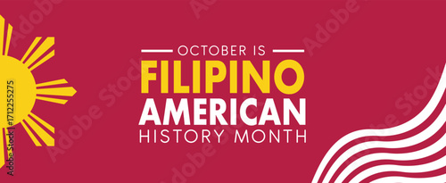 Filipino American History Month Abstract Background. banner poster post design vector illustration.