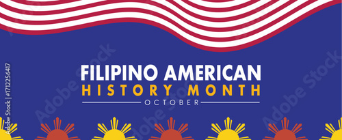 Filipino American History Month Abstract Background. banner poster post design vector illustration.