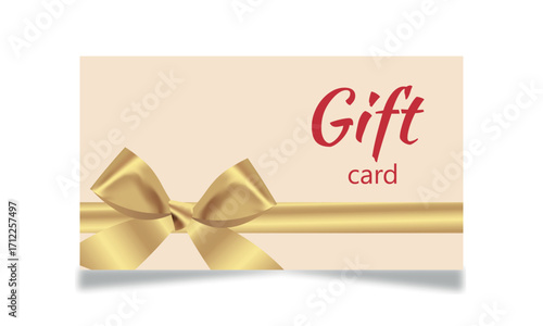 gift certificate voucher coupon template gold bow ribbon