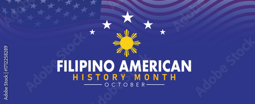 Filipino American History Month Abstract Background. banner poster post design vector illustration.