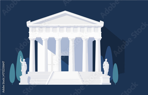 European architecture and scenery, vector graphics