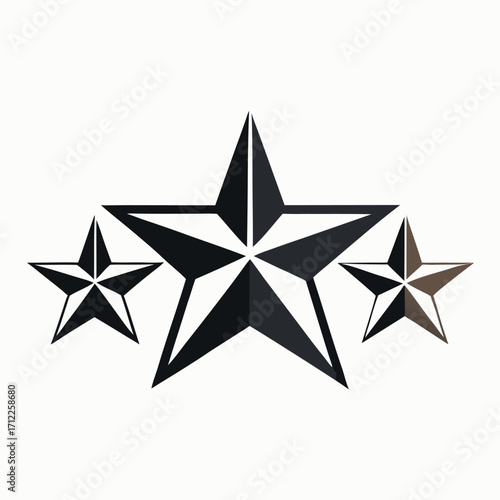 Stylized star progression design with vibrant colors
