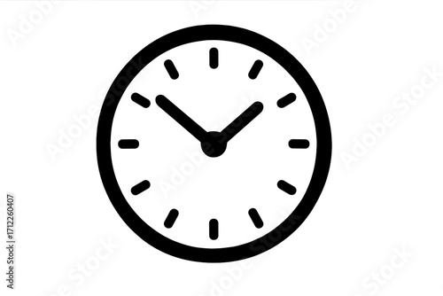Clock icon vector. Time concept. Simple watch face silhouette. Metaphor for schedule, deadline, time management, punctuality. Minimal flat design symbol. Timer sign.