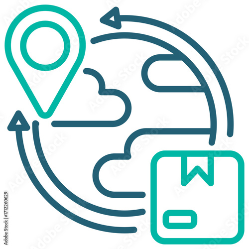 Export Outline Blue Icon