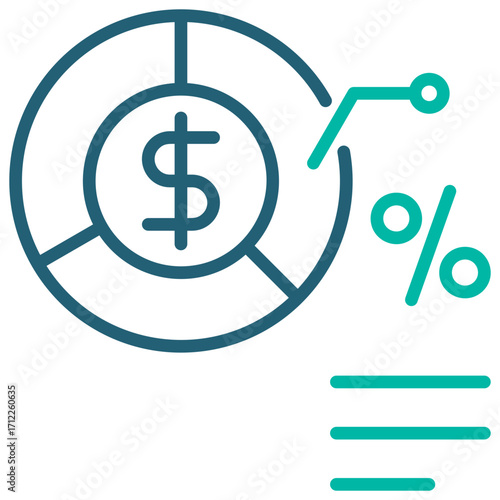 Quota Outline Blue Icon