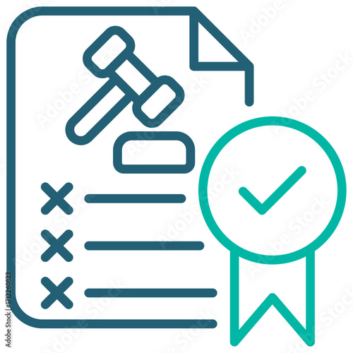 Deregulation Outline Blue Icon