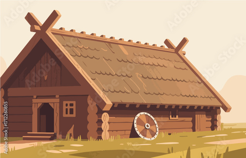 European architecture and scenery, vector graphics