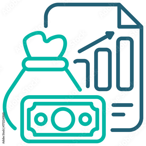 Prosperity Outline Blue Icon