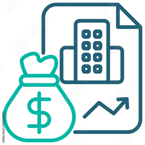 Capital Outline Blue Icon