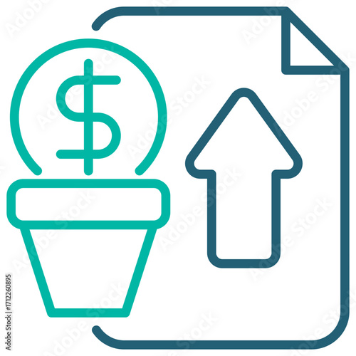 Investment Outline Blue Icon