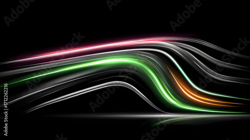 Dark Stylish Abstract Background with Neon Violet and Emerald Accents – Futuristic Metallic Texture