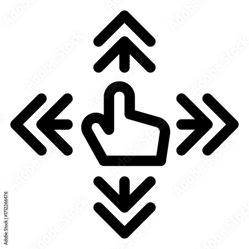 Dynamic gesture tap for expanding content in all directions for user-friendly interfaces