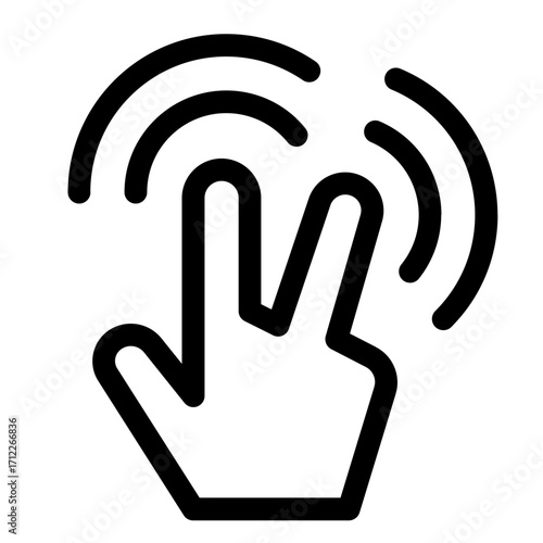 Two finger tap gesture for touchscreens and mobile devices, representing interaction and user engagement in digital applications