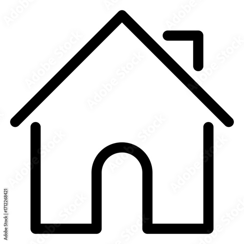 Stylish house silhouette representing home, real estate, and residential themes for design projects and digital applications