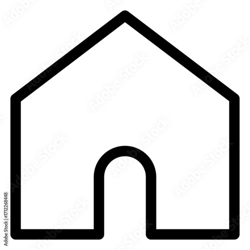 Stylish house silhouette representing home, real estate, and residential themes for design projects and digital applications