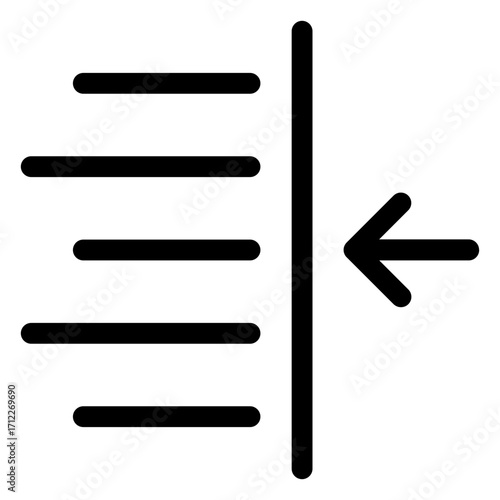 Right indent tool for text formatting and document editing in digital applications