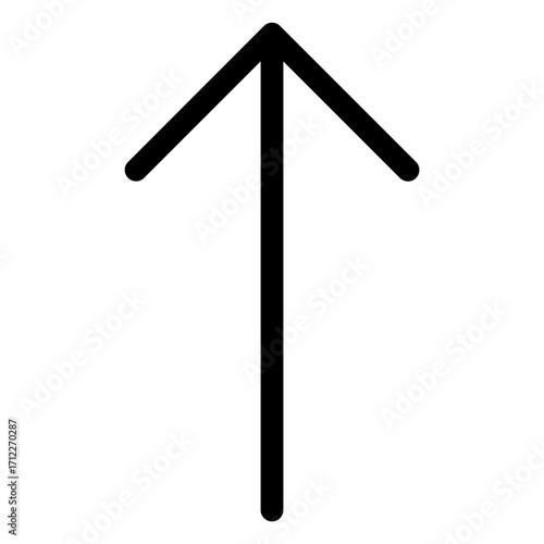 Stylish upward arrow design for navigation and user interface enhancements in digital applications