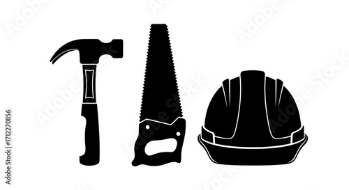 Construction Tools Silhouette Set