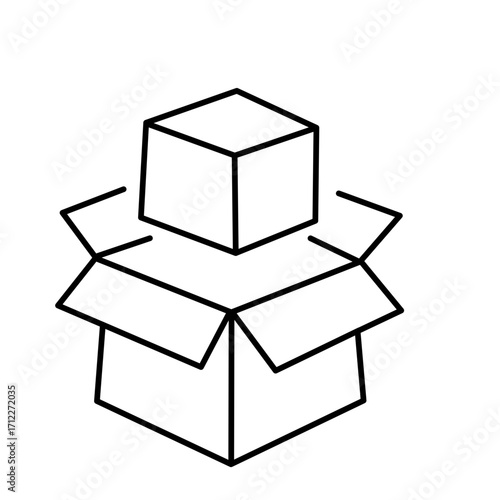 Open Box icon. simple thin line vector icon