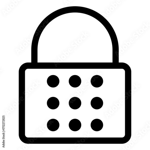 Secure lock design representing password protection and data security for digital applications and online platforms
