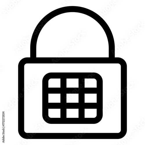 Secure lock and password protection graphic for digital security and privacy applications