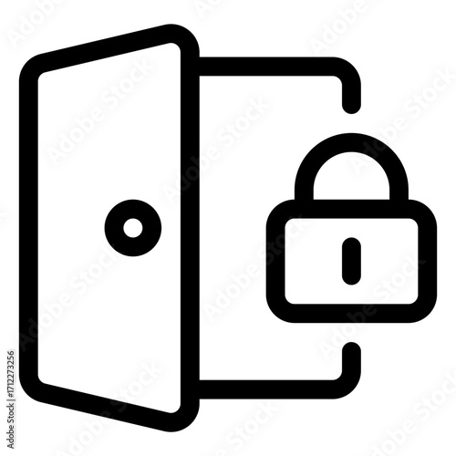 Secure login access with a padlock design for authentication and user privacy in digital applications