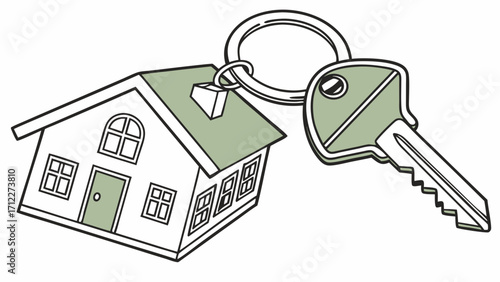 House Key Illustration Home Sweet Home Icon Design for Real Estate Property and Ownership Concepts.