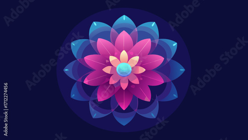 A vibrant pink lotus flower blossom on a black background illustrates the delicate beauty of nature