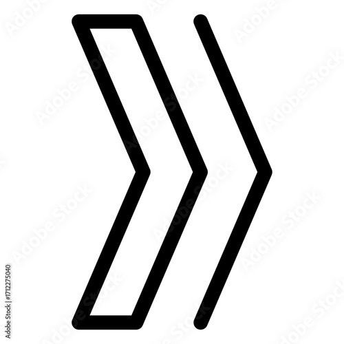 Right-facing navigation arrow for user interface and web design applications